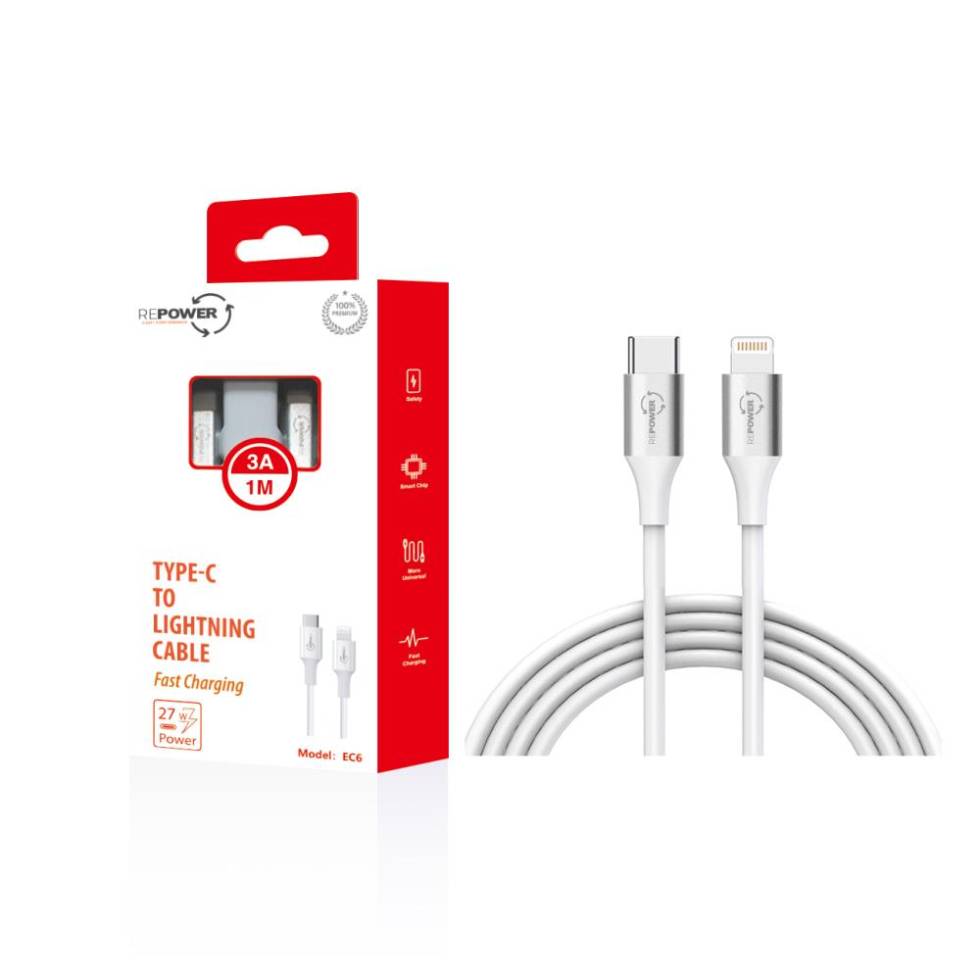 TYPE-C LIGHTINING CABLE 27W EC6 1MT REPOWER